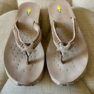 Women's Tan Volatile Embellished Sandals